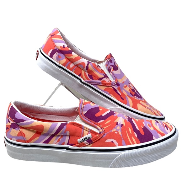 Vans Shoes - VANS Classic Slip On Shoe For Women Canvas Skate Sneakers Multi Pink VN0A7Q5DBJ1